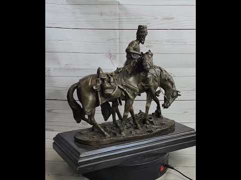 Zaporozhian Cossack After Battle Bronze Sculpture by L. Higley