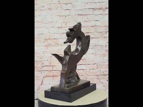 Abstract Bronze Deer – Modern Wildlife Art on Marble Base
