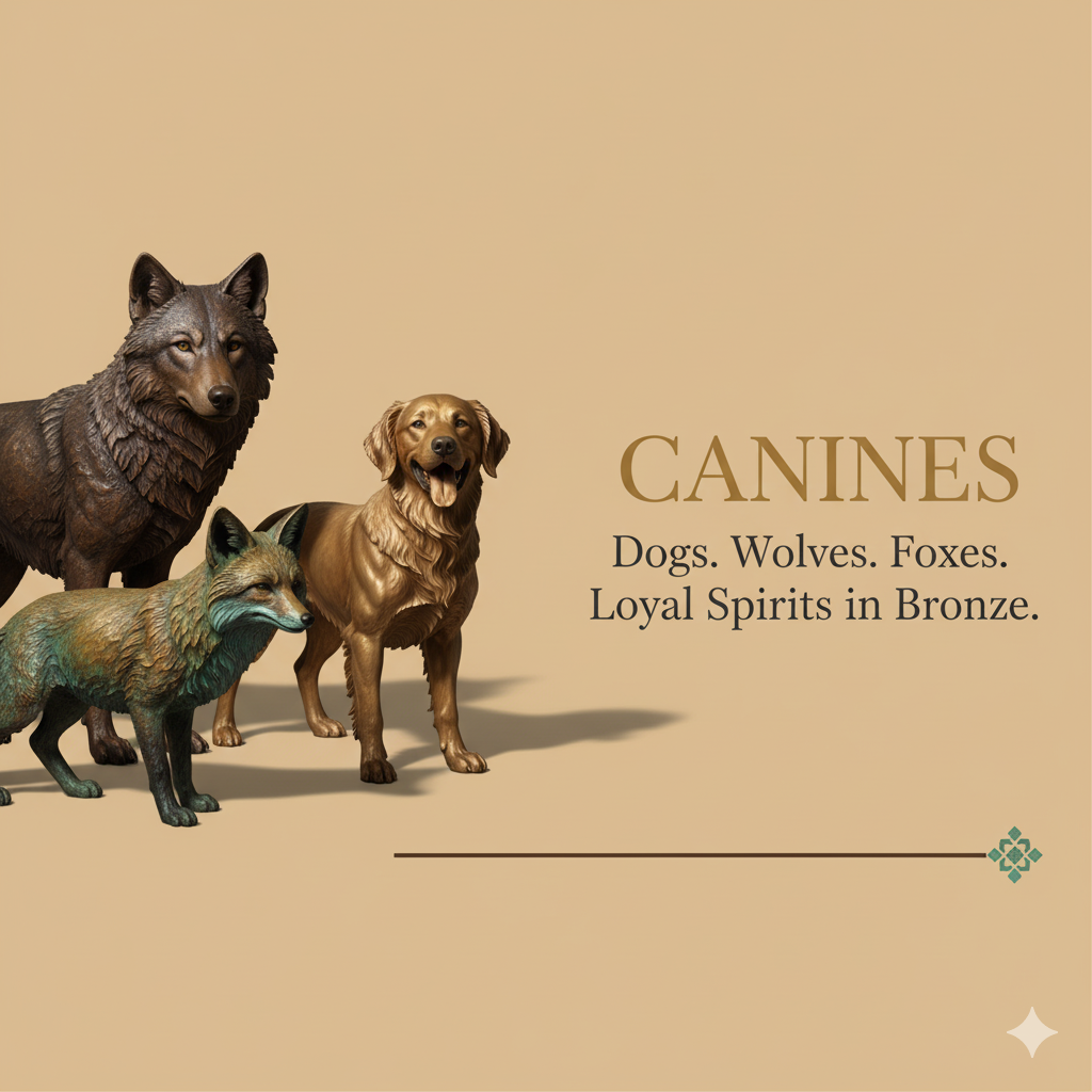 Bronze Dog and Wolf Sculptures for Sale