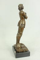 Signed Leonard Joan of Arc Bronze Marble Sculpture