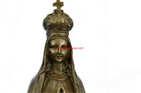 Bronze Art Metal Sculpture Crowned Virgin Mary Bird NR