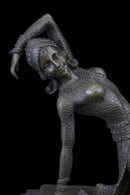 Show Girl Dancer Bronze Sculpture Marble Base Lost Wax