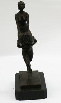 Bergman Piggy Rider Satyr and Nude Woman Bronze Sculpture Figure