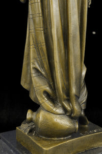 Greek Goddess Bronze Sculpture Marble Base Art Deco