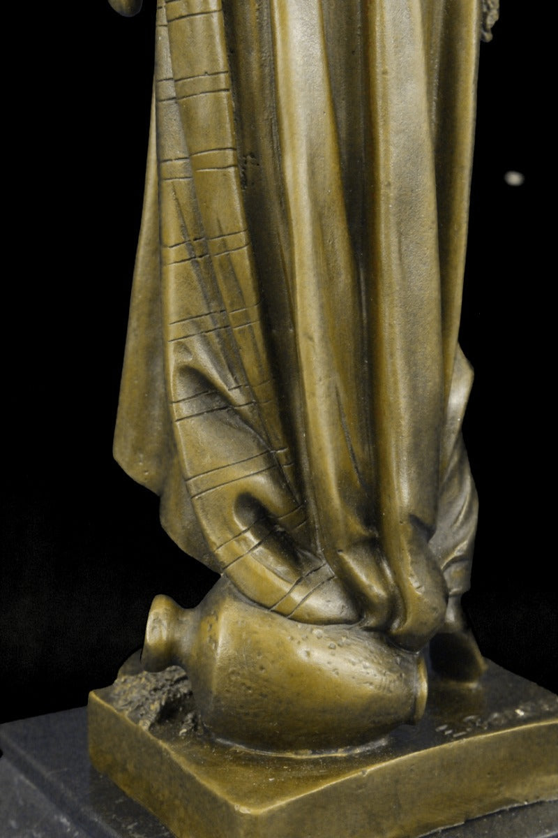 Greek Goddess Bronze Sculpture Marble Base Art Deco