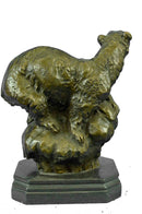 Polar Bear Bronze Sculpture Marble Lost Wax Method