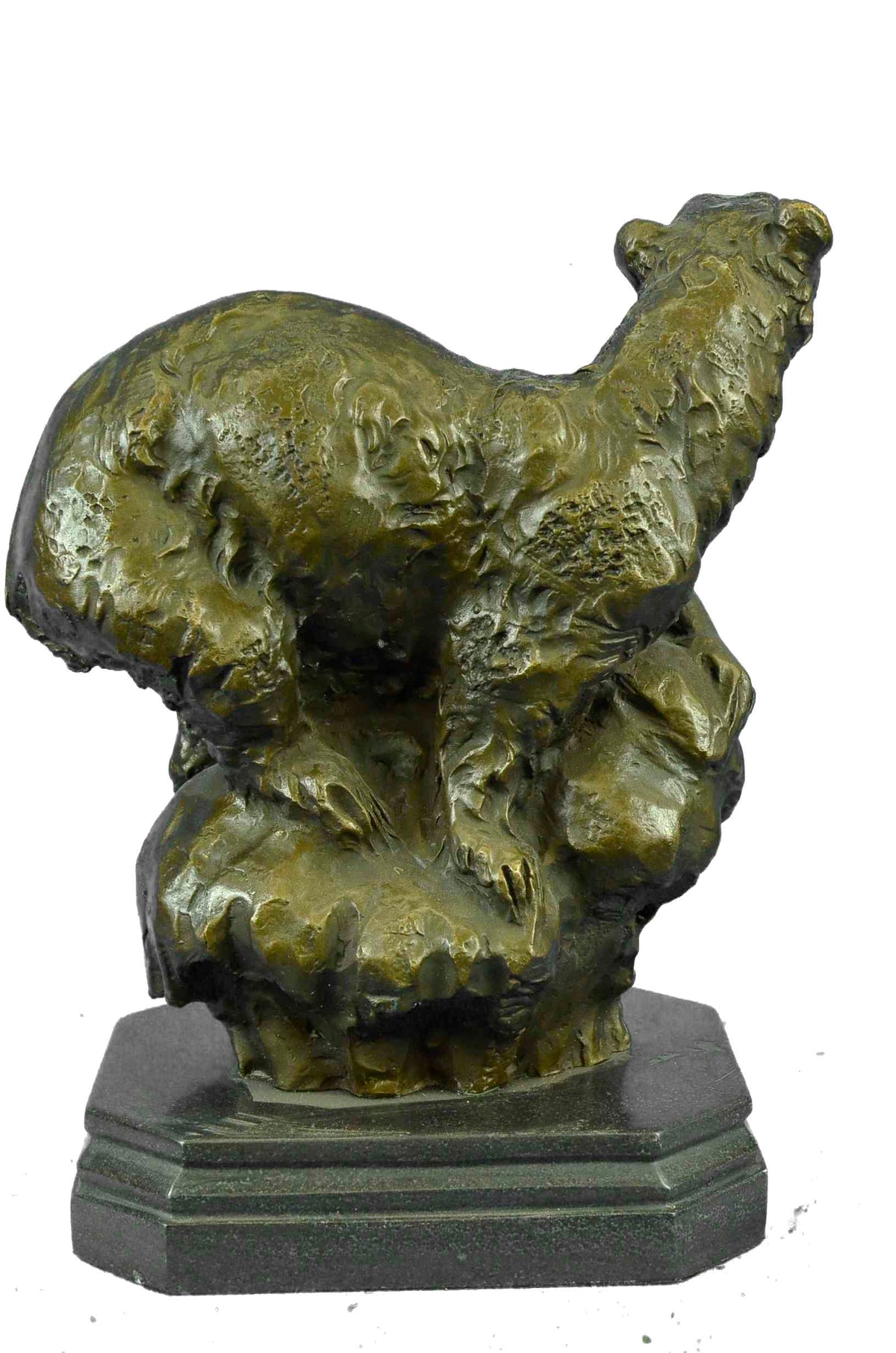 Polar Bear Bronze Sculpture Marble Lost Wax Method