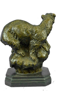 Polar Bear Bronze Sculpture Marble Lost Wax Method