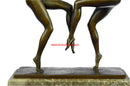 Art Deco Twine Dancer Hot Cast Bronze Sculpture Marble Base