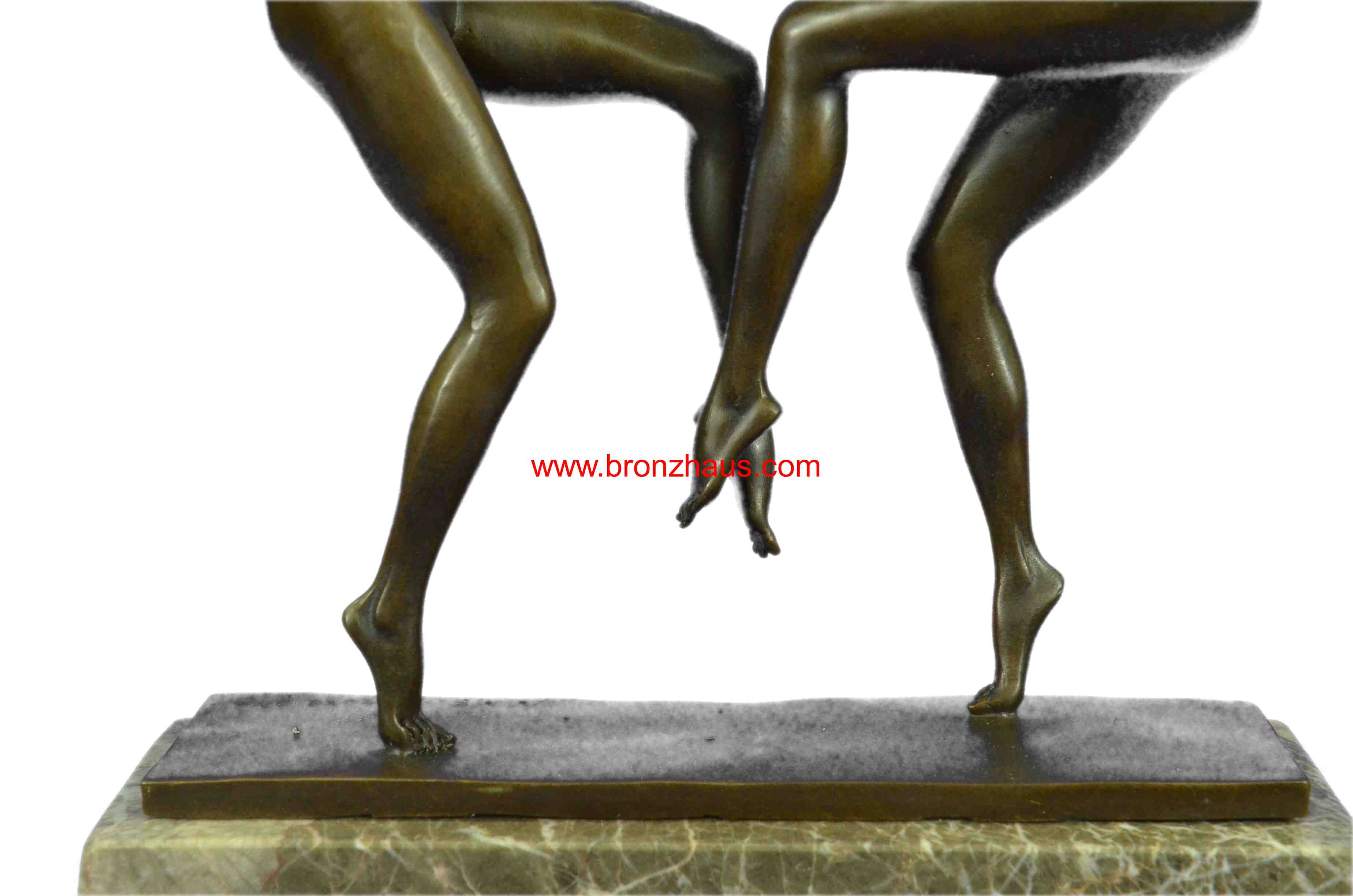 Art Deco Twine Dancer Hot Cast Bronze Sculpture Marble Base