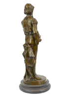 French Civil War Drummer Bronze Sculpture Marble Base
