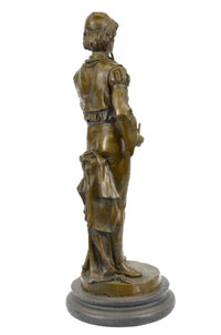 French Civil War Drummer Bronze Sculpture Marble Base