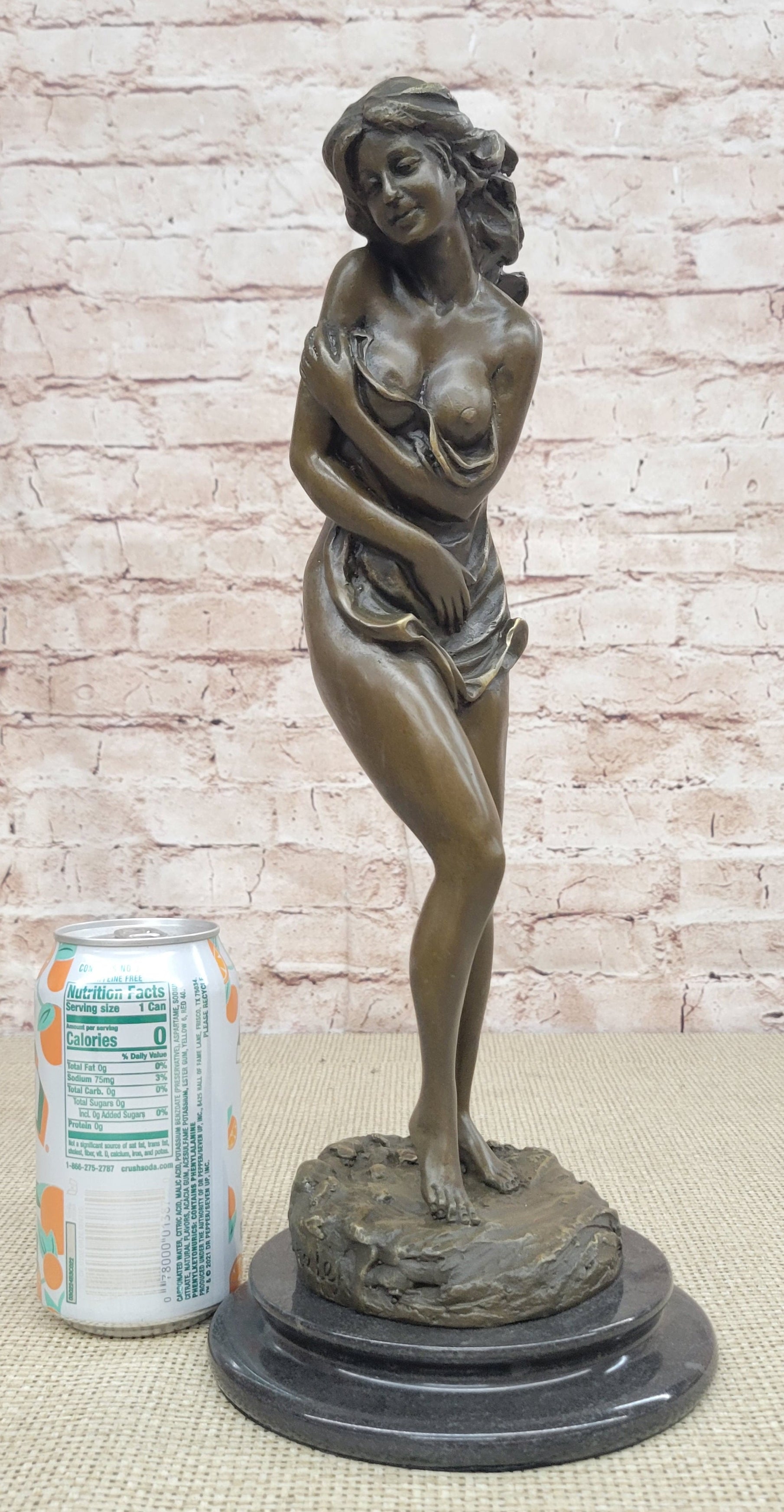 Rare Aldo Vitaleh Special Nude Female Covering Her Body Bronze Sculpture Statue