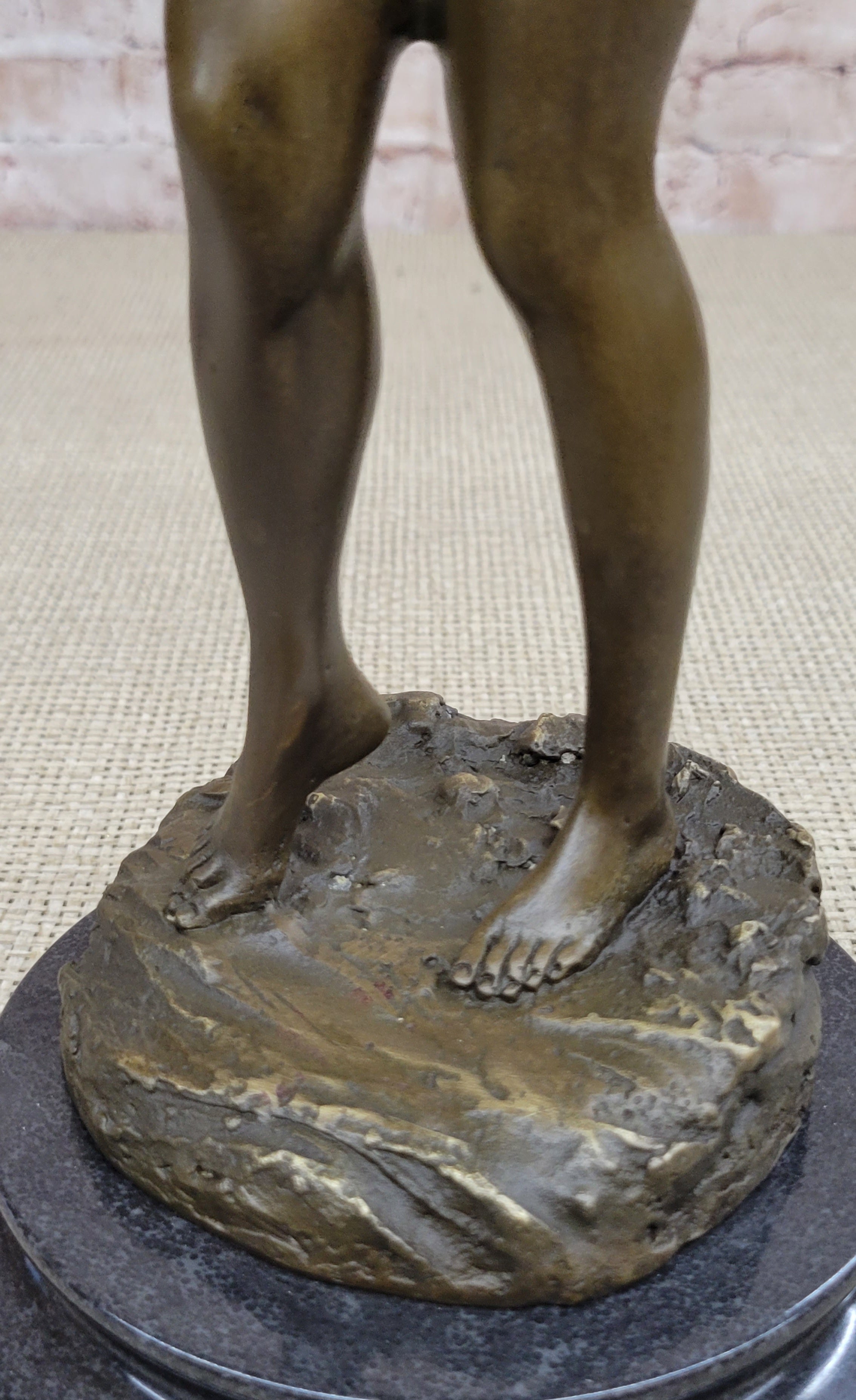Rare Aldo Vitaleh Special Nude Female Covering Her Body Bronze Sculpture Statue
