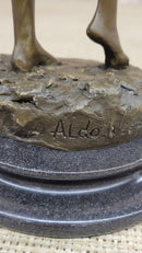 Rare Aldo Vitaleh Special Nude Female Covering Her Body Bronze Sculpture Statue