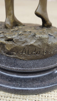 Rare Aldo Vitaleh Special Nude Female Covering Her Body Bronze Sculpture Statue