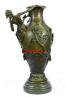 Signed Moreau Nude Girl Floral Vase Bronze Hot Cast