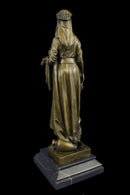 Greek Goddess Bronze Sculpture Marble Base Art Deco