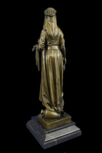 Greek Goddess Bronze Sculpture Marble Base Art Deco