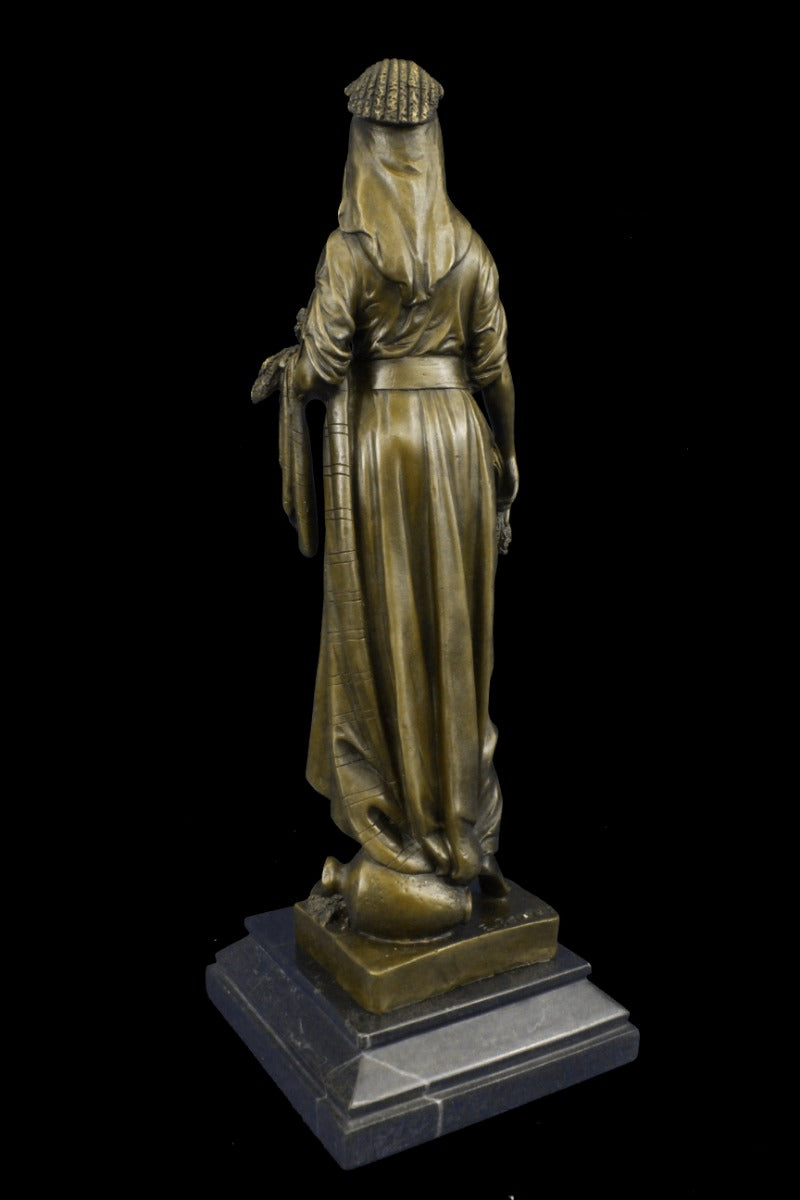 Greek Goddess Bronze Sculpture Marble Base Art Deco