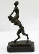 Bergman Piggy Rider Satyr and Nude Woman Bronze Sculpture Figure