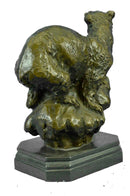 Polar Bear Bronze Sculpture Marble Lost Wax Method