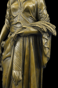 Greek Goddess Bronze Sculpture Marble Base Art Deco