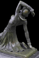 Show Girl Dancer Bronze Sculpture Marble Base Lost Wax