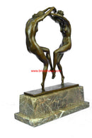 Art Deco Twine Dancer Hot Cast Bronze Sculpture Marble Base