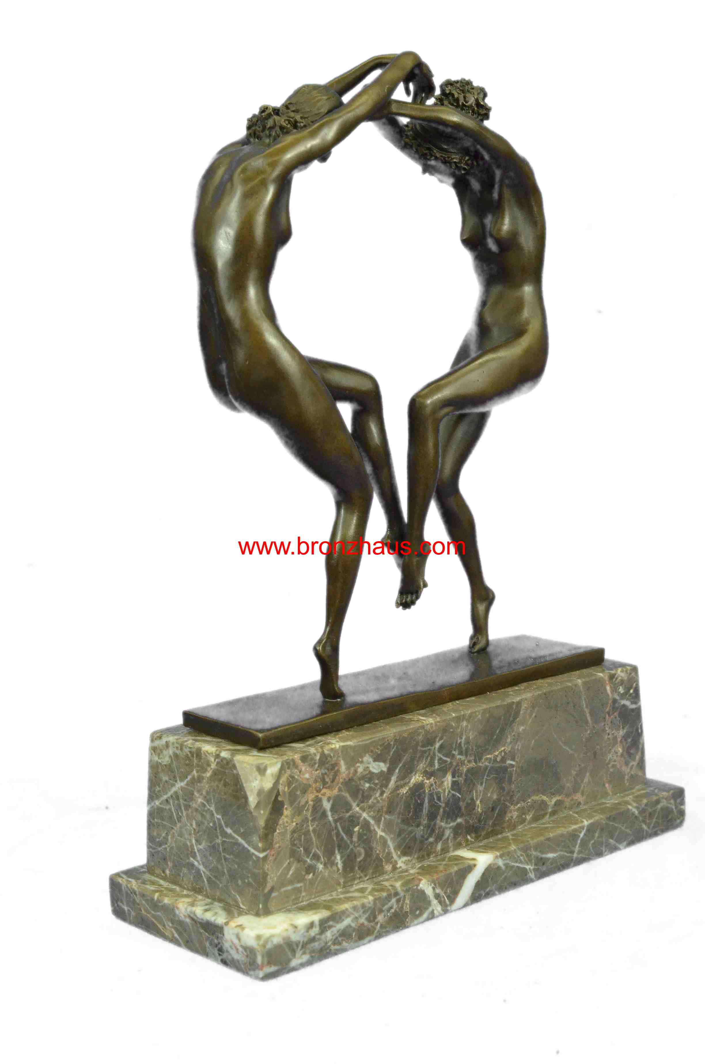 Art Deco Twine Dancer Hot Cast Bronze Sculpture Marble Base
