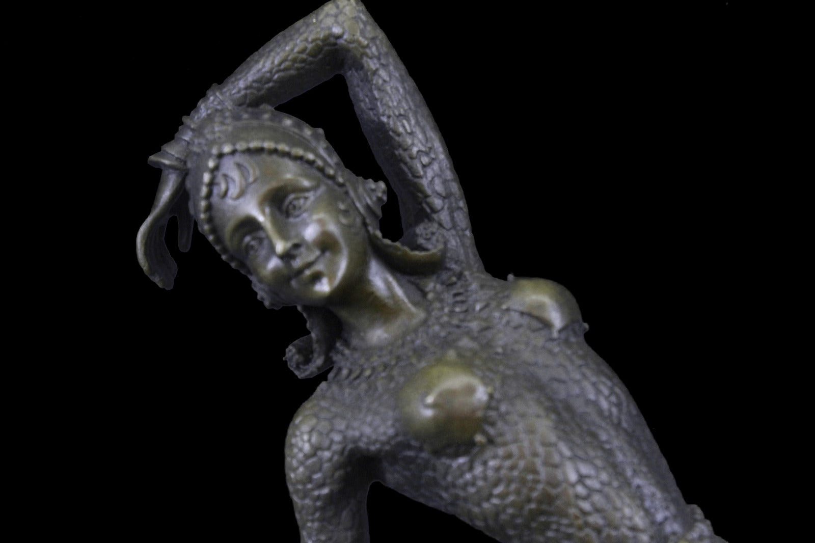 Show Girl Dancer Bronze Sculpture Marble Base Lost Wax