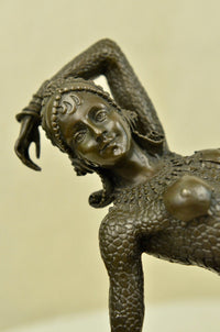 Show Girl Dancer Bronze Sculpture Marble Base Lost Wax