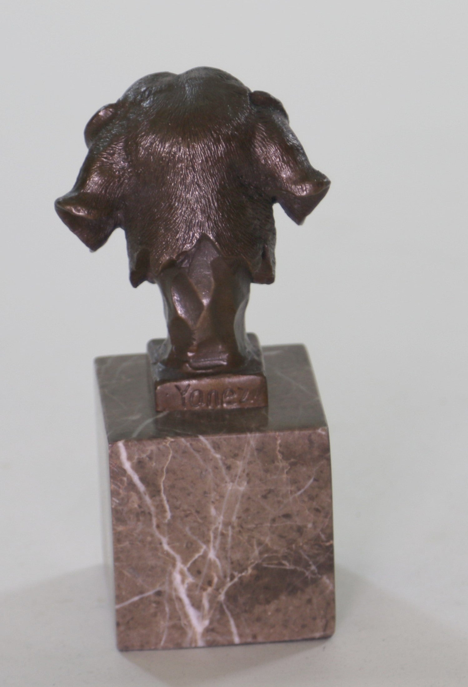 Labrador Retriever Head Bust Bronze Sculpture Marble Base Book End