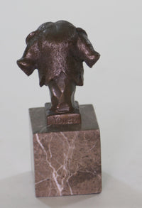 Labrador Retriever Head Bust Bronze Sculpture Marble Base Book End