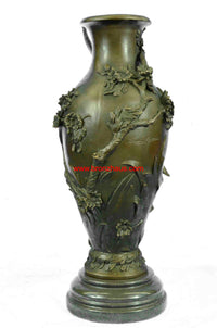 Signed Moreau Nude Girl Floral Vase Bronze Hot Cast
