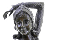 Show Girl Dancer Bronze Sculpture Marble Base Lost Wax