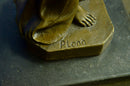 Art Deco Nude Female Signed Long Bronze Sculpture Figure