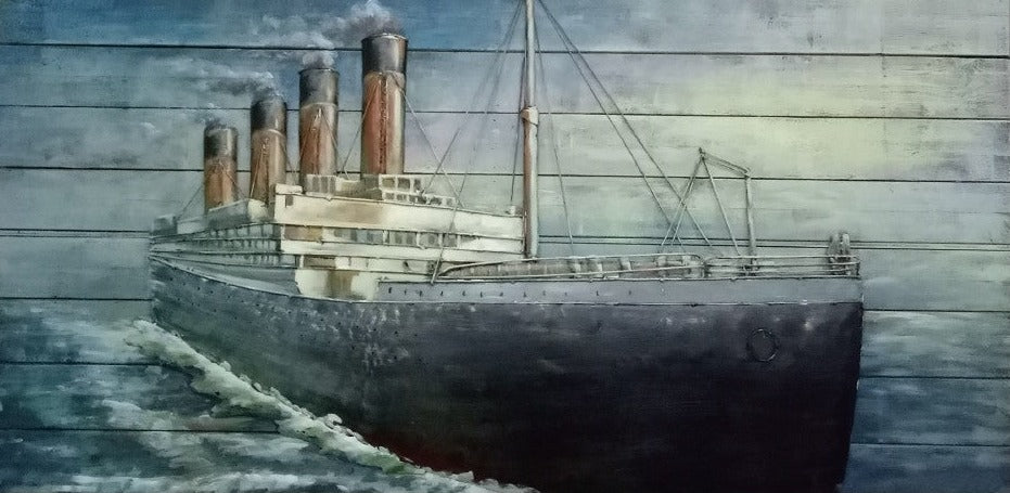 Cruise Liner Steam Ship 3D Wall Art Metal & Wood