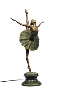 26'' Tall Classical Dancer Ballerina Signed Bronze Sculpture