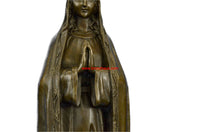 Bronze Art Metal Sculpture Crowned Virgin Mary Bird NR