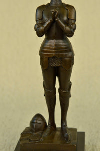 Signed Leonard Joan of Arc Bronze Marble Sculpture