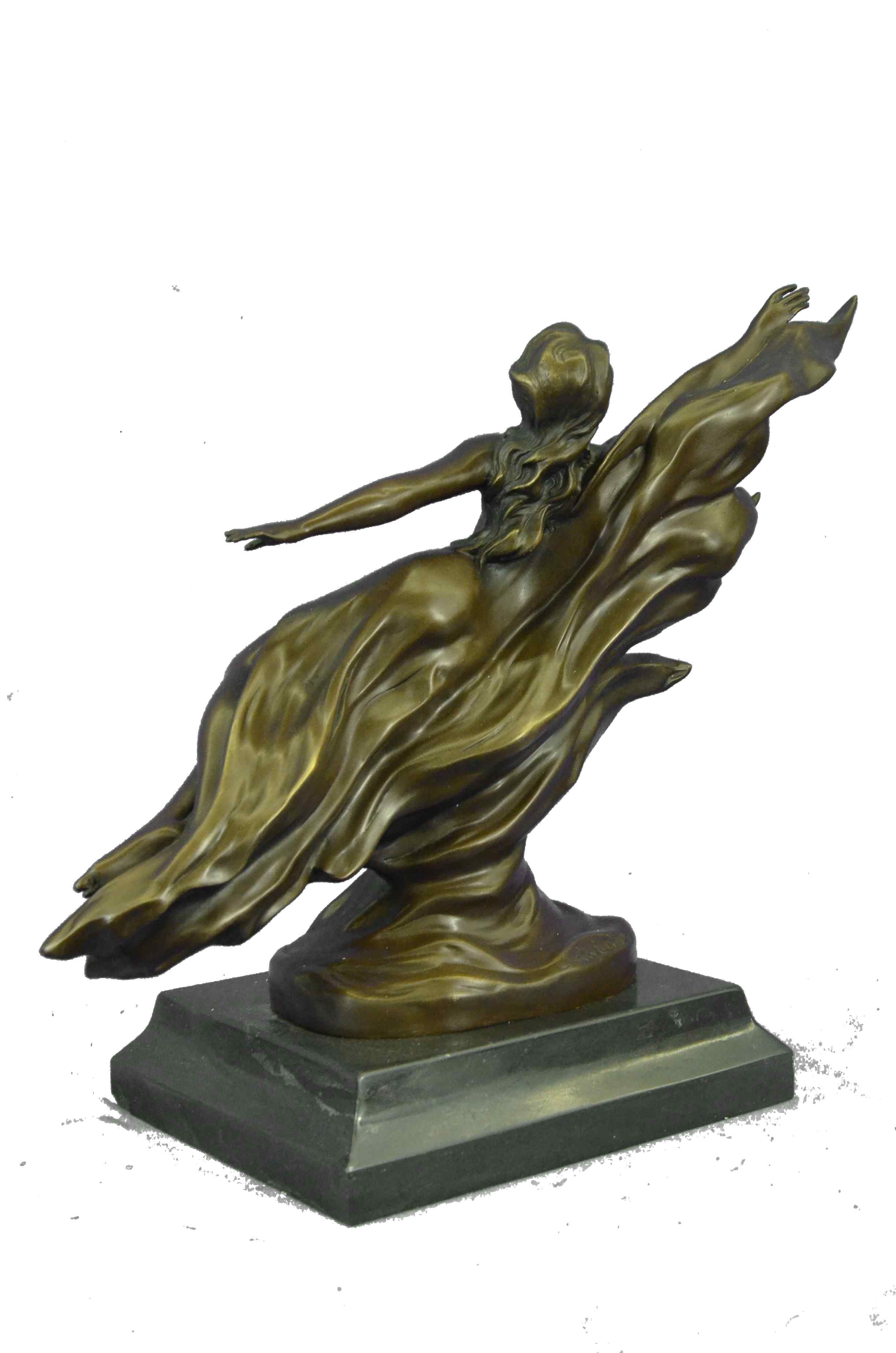 CHARLES LOUCHET WAVE EROTIC NYMPH BRONZE SCULPTURE ART DECO FIGURINE FIGURE SALE