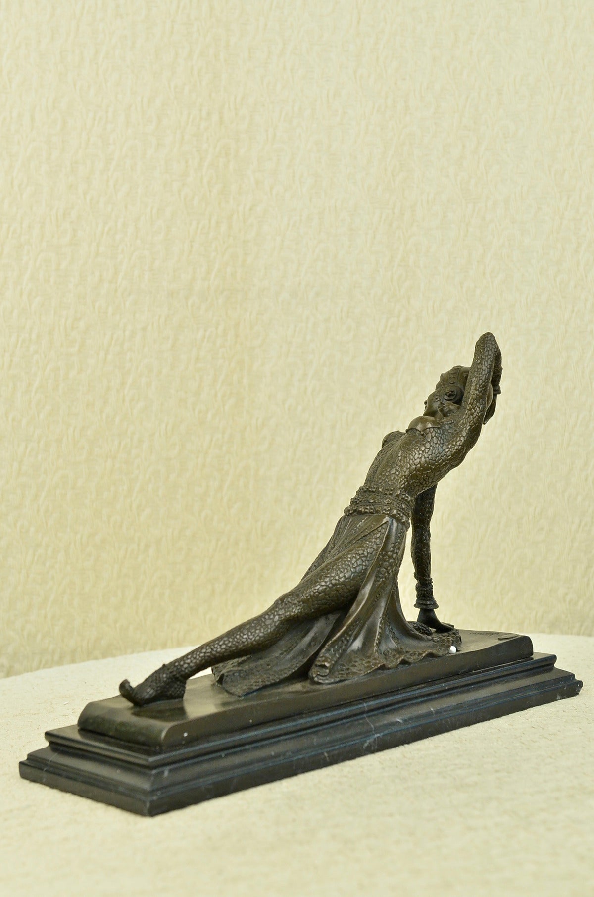 Show Girl Dancer Bronze Sculpture Marble Base Lost Wax