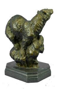 Polar Bear Bronze Sculpture Marble Lost Wax Method