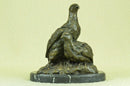 Signed Original 100% Real Bronze Two Baby Eagles Sculpture