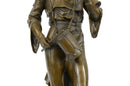 French Civil War Drummer Bronze Sculpture Marble Base