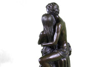 Superb HotCast Nude Couple Male Female Bonze Sculpture Marble Base Figure Statue