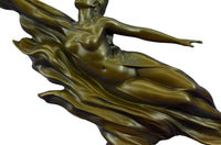 CHARLES LOUCHET WAVE EROTIC NYMPH BRONZE SCULPTURE ART DECO FIGURINE FIGURE SALE