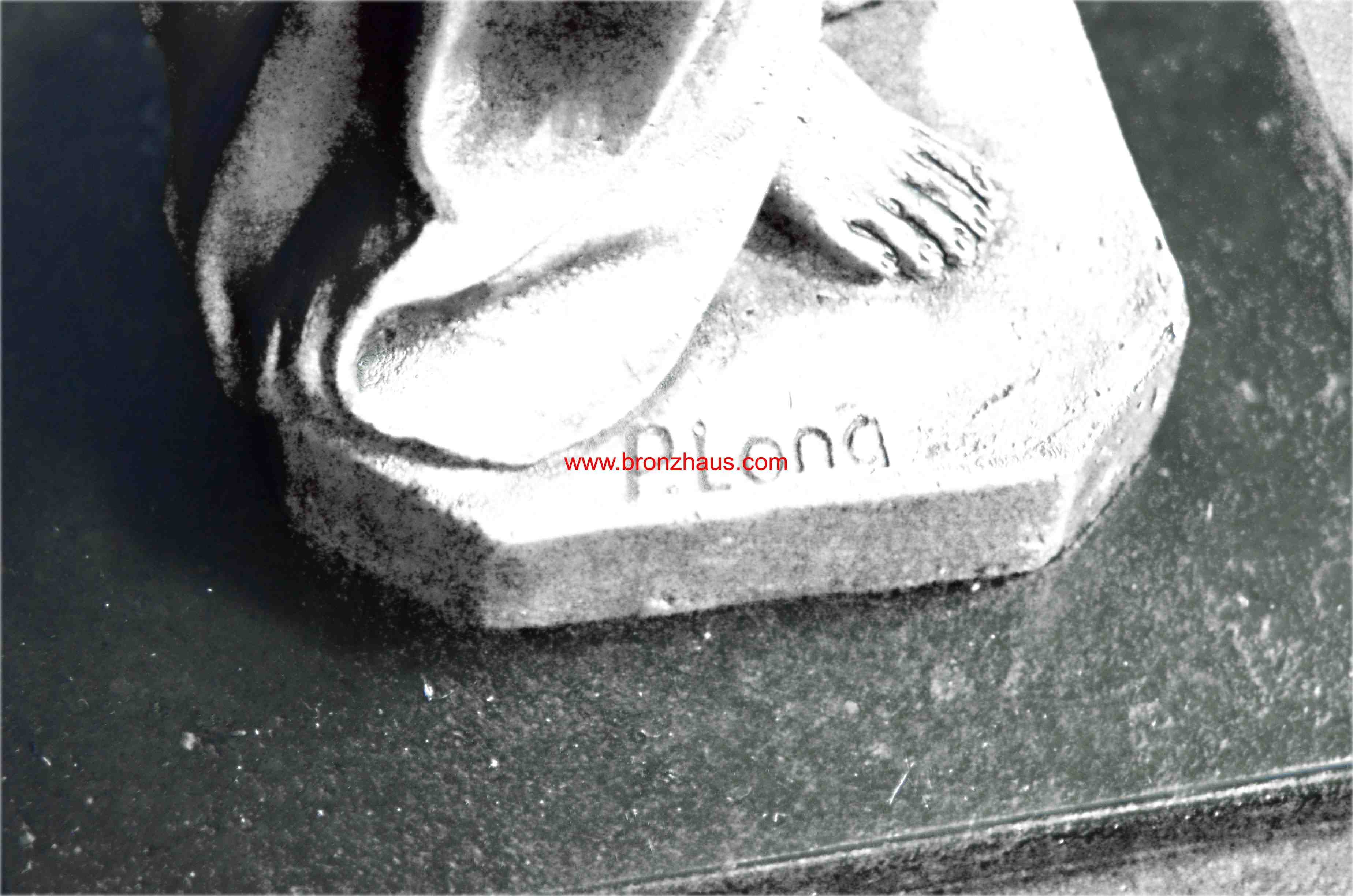 Art Deco Nude Female Signed Long Bronze Sculpture Figure