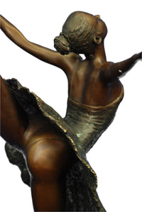 26'' Tall Classical Dancer Ballerina Signed Bronze Sculpture